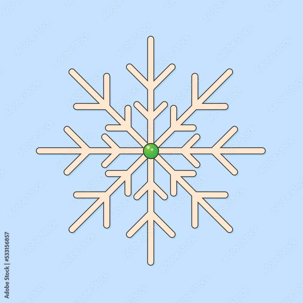 Snowflake with a contour, on a blue background. Winter, Christmas, New Year Snowflake with a contour, on a blue background. Winter, Christmas, New Year