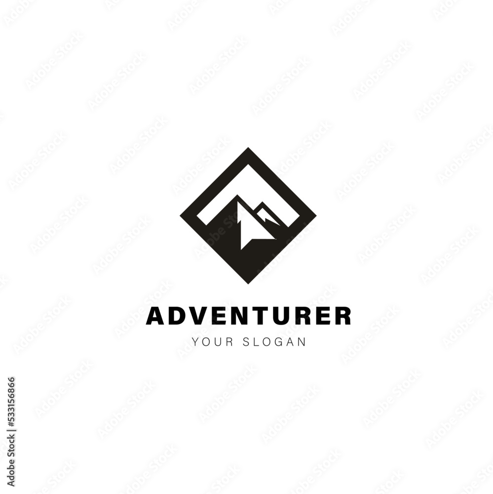 Naklejka premium Mountain Vector Design. Modern mountain logo. Mountain icon