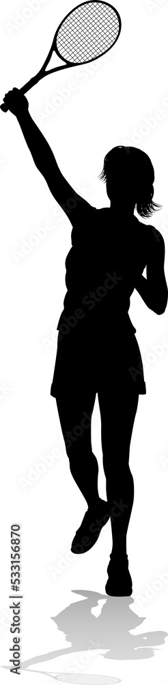 Tennis Player Woman Sports Person Silhouette