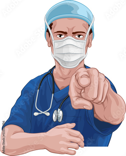 Fotografie, Obraz Nurse Doctor Pointing Your Country Needs You