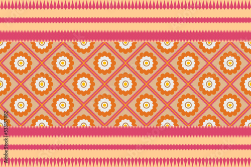 Indian ikat pattern .design pastel concept.Ethnic Aztec fabric carpet mat ornament native boho African American chevron textile wallpaper decoration. Geometric line texture vector illustrations.