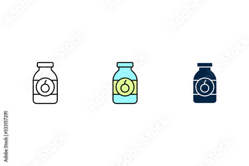 Kid growth supplements icon. Simple element illustration. Kid growth supplements concept outline symbol design.