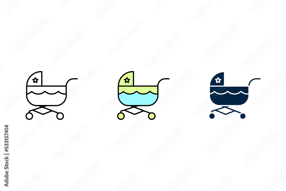 baby carriage icon. Simple element illustration. baby carriage concept outline symbol design. baby carriage icon. Simple element illustration. baby carriage concept outline symbol design.