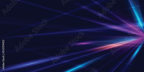 Abstract background of light lines moving with speed. Colourful dynamic motion. Technology velocity movement pattern for banner or poster design. Vector EPS10.