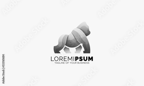 creative and strong gorilla logo vector isolated on white background