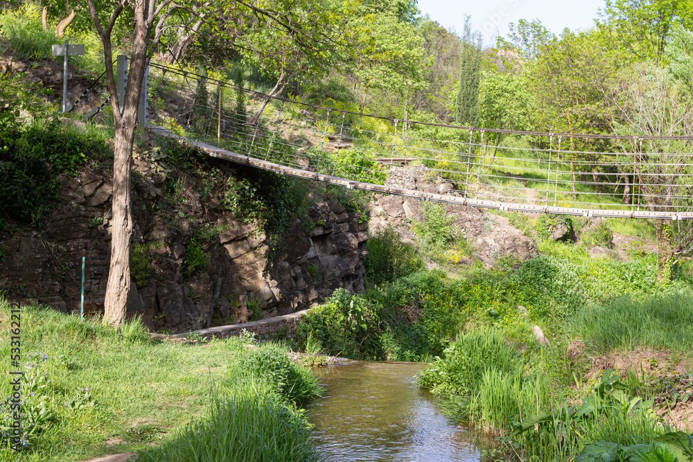 Suspension bridge in the Tbilisi Botanical Garden. Georgia country Suspension bridge in the Tbilisi Botanical Garden. Georgia country