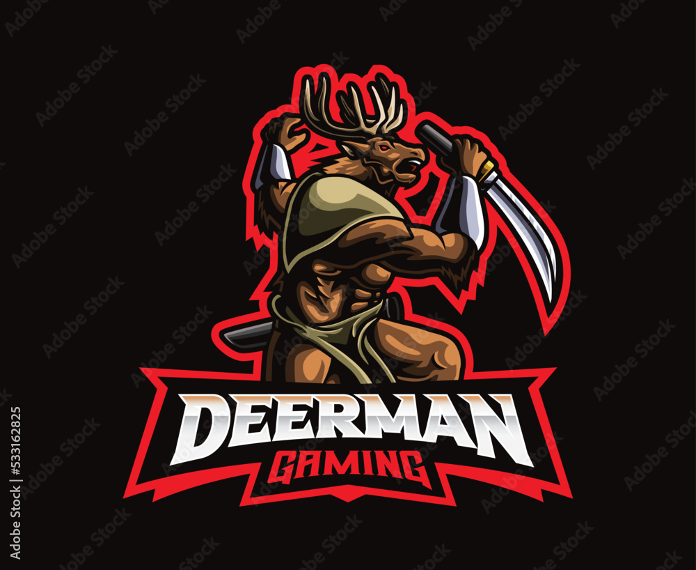 Deer man mascot logo design