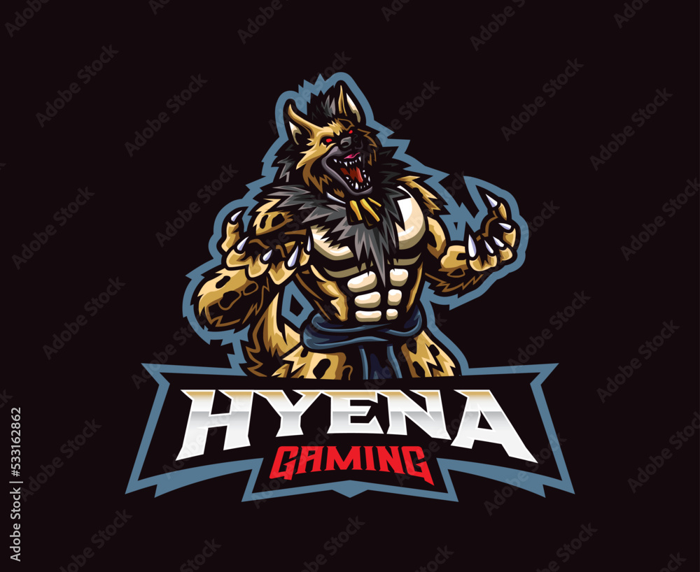 Hyena man mascot logo design