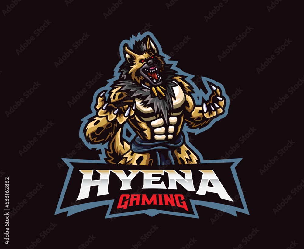 Hyena man mascot logo design Hyena man mascot logo design