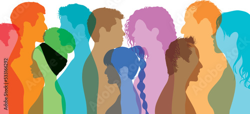 Having a multicultural community. Racial equality and anti-racism. Diversity of culture and ethnicity. Multiethnic society and friendship between people of different cultures.