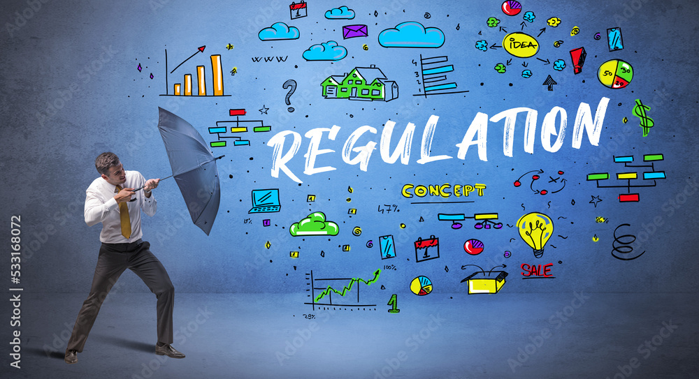 businessman hiding behind umbrella concept businessman hiding behind umbrella concept