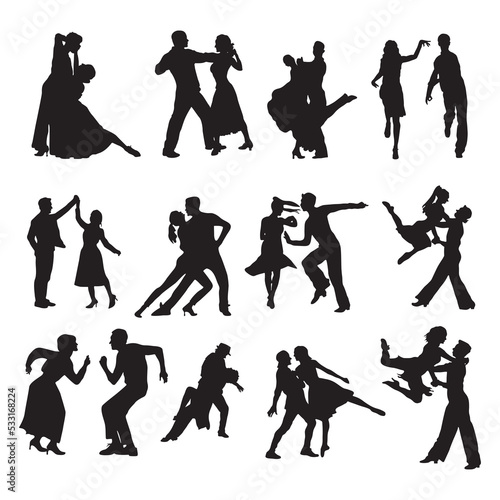 Couple Dancing Silhouette Set