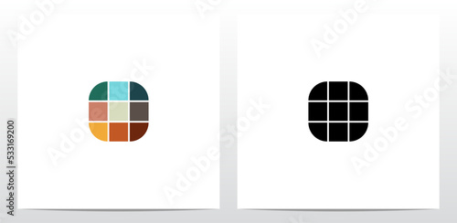 Colorful Tiles Letter Logo Design O