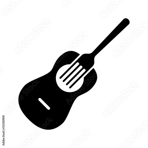 Fork with guitar logo for restaurant icon. Bar Cafe Vector illustration