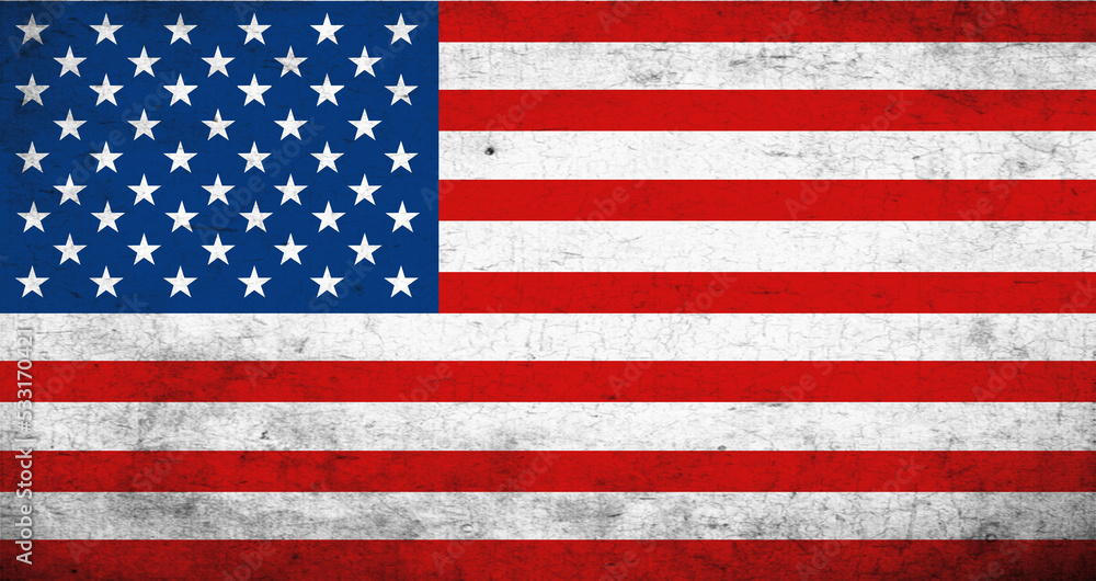 Naklejka premium american flag on wooden background