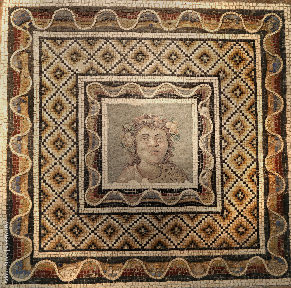 roman mosaic with godless Baco