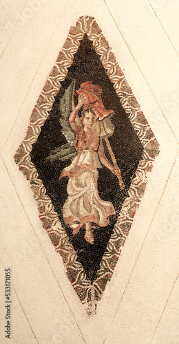 roman mosaic with a woman