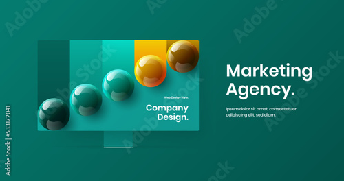 Simple web banner vector design template. Isolated monitor mockup site screen illustration.