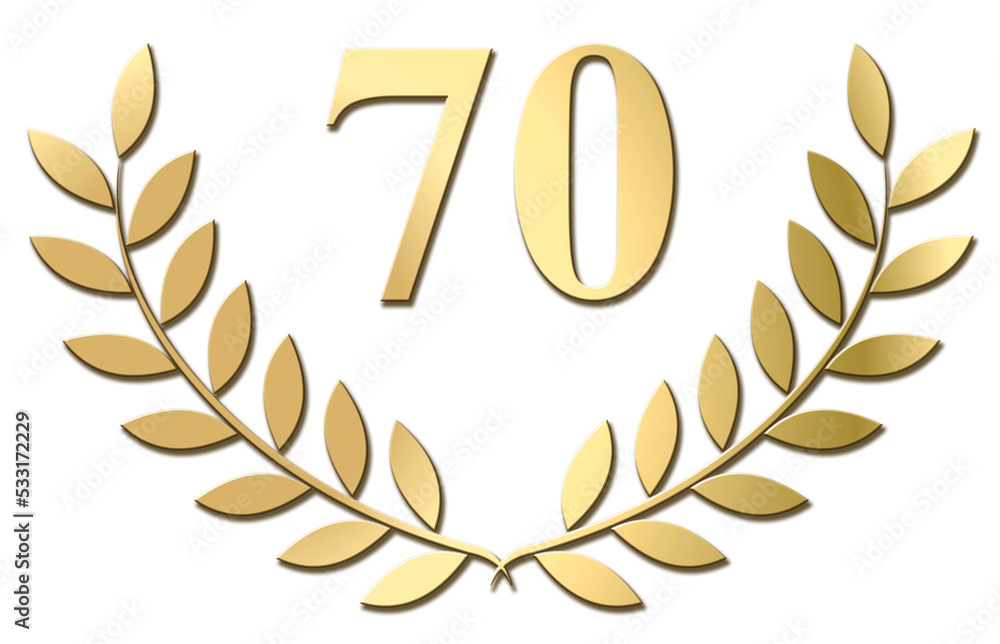 Gold laurel wreath 70 PNG isolated on a white background Gold laurel wreath 70 PNG isolated on a white background