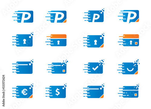 Payment Card logo icon design set [vector]