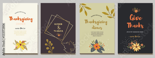 Abstract universal templates in autumn palette with gold frame. For wedding  birthday  email header  business card  page cover  brochure  network post  advertising  thanksgiving invitation.