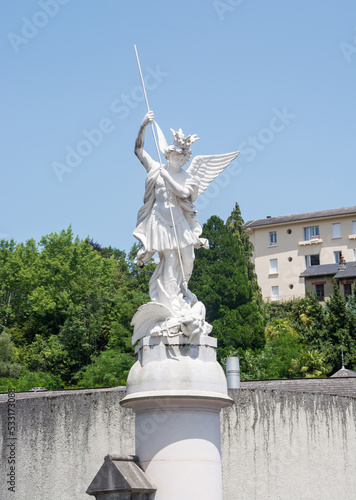 Sculpture of an angel in the Lourdes, Hautes-Pyrenees, France.