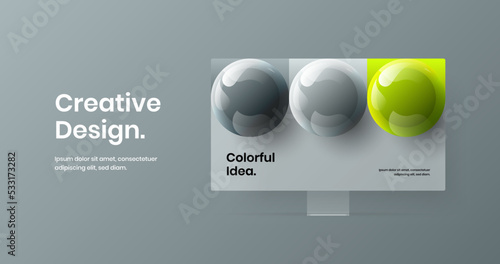 Simple website screen design vector layout. Clean computer display mockup web banner template. © kitka