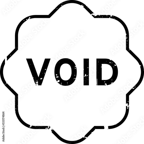 Grunge black void word rubber seal stamp on white background