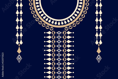 Geometric Ethnic pattern. Necklace embroidery design for fashion kaftan styles for men, fabric, background, wallpaper, abstract, clothing