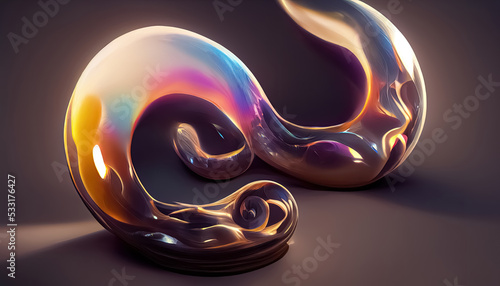 Liquid mercury dynamic glossy fluid abstract sci-fi tech background. Trendy 3D digital illustration.