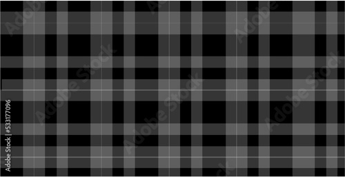 Dark black grey plaid texture flannel background vector illustration.