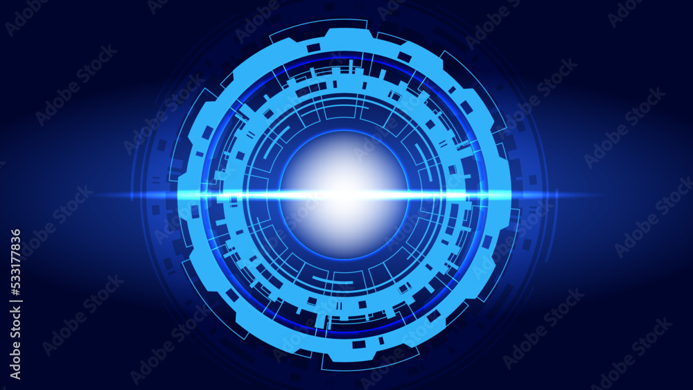 circle technology on technology background design. futuristic design. holographic portal