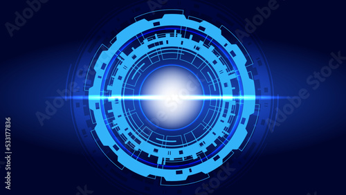 circle technology on technology background design. futuristic design. holographic portal