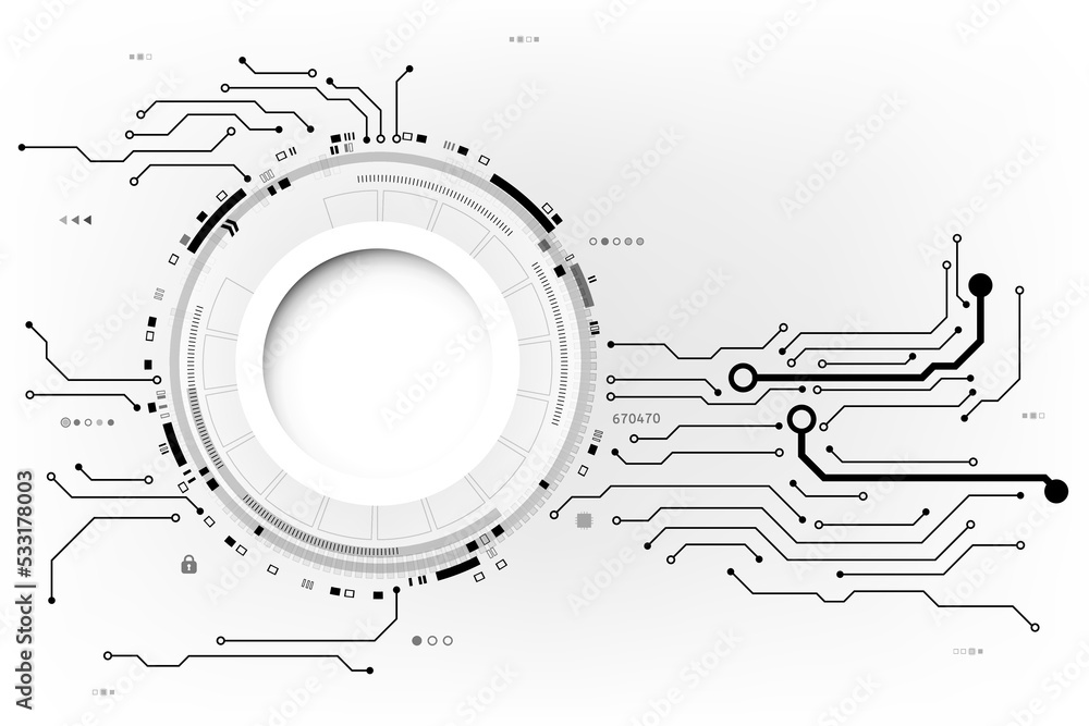 Vector circuit board and communication concept on white screen for technology background Vector circuit board and communication concept on white screen for technology background