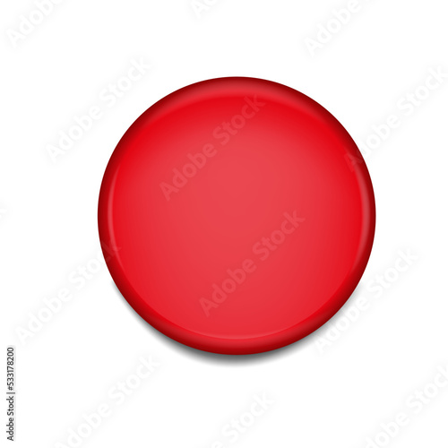 Blank red badge isolated on white background