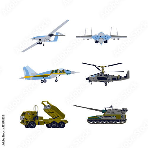 Isolated War Transport. Vector Illustration of Army Transportation.
