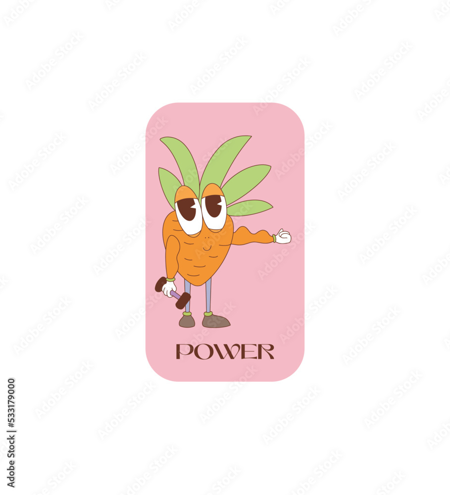 Fototapeta premium Vector Cartoon Retro Stickers Funny Stickers Groove Peace Hippie Happiness Cute Animal Quotes Funny Faces Mushrooms Psychedelic Cartoons