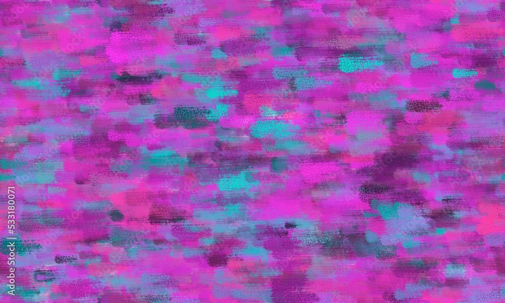 Multicolored grunge stripes chalk background. Seamless pattern. Stripy crayon pencil strokes. Blue, magenta and black colors