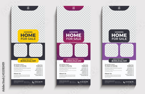 Real estate roll up banner template for company promotion 