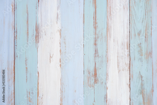 Old vintage white and light blue wood texture for backgrounds