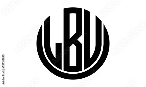 LBU shield in circle logo design vector template. lettermrk, wordmark, monogram symbol on white background. photo