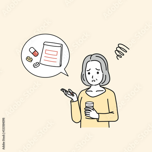 薬が飲めない中年の女性　ミドル　つらい　服薬　服用　処方箋