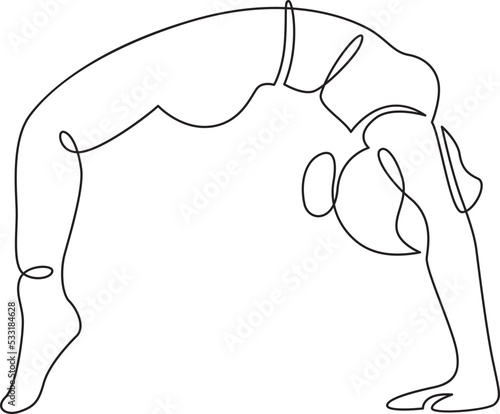 wheel pose yoga practice outline drawing 