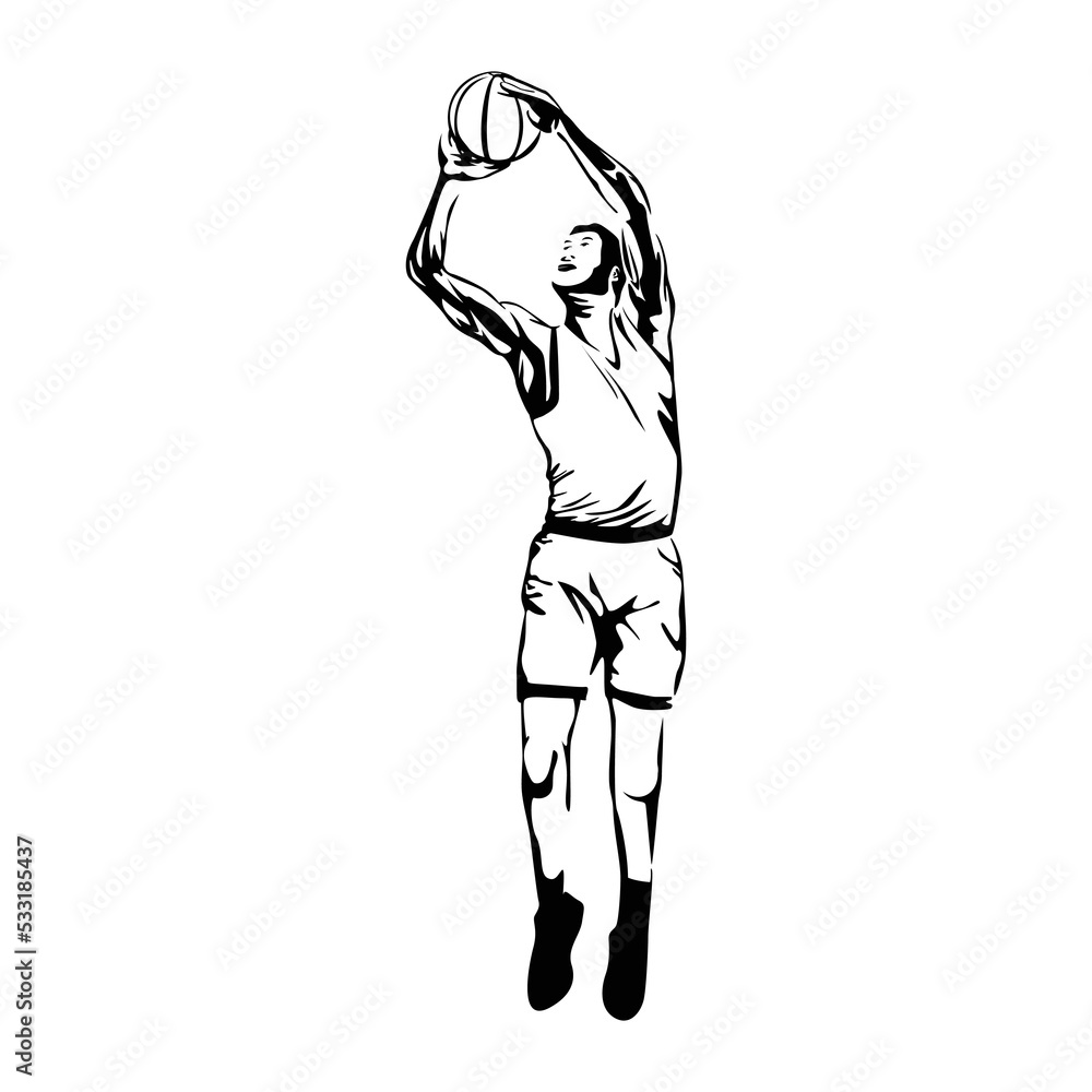 basketball player silhouette. man athlete sign and symbol.