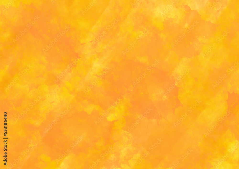 オレンジと黄色の水彩風のランダムな背景素材