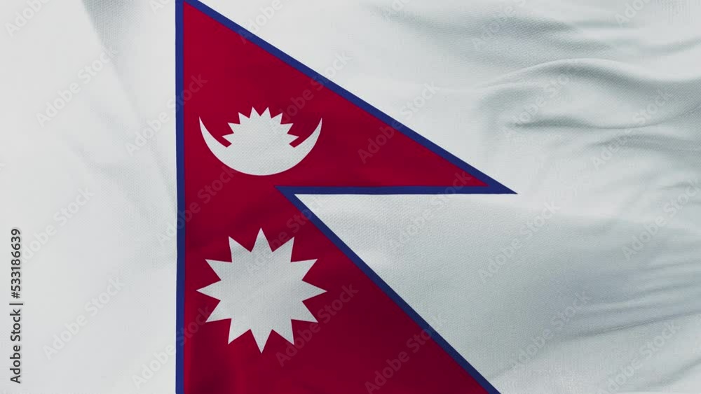 Gros plan 3d video 4k du drapeau Nepal Gros plan 3d video 4k du drapeau Nepal