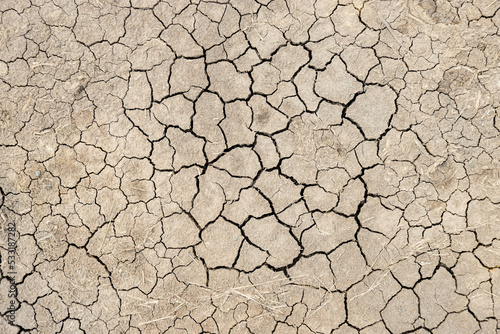 Top view of cracked soil