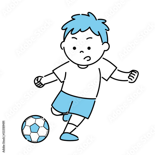サッカーをする少年4