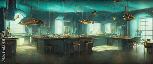 Artistic concept painting of a beautiful kitchen interior, background © 4K_Heaven