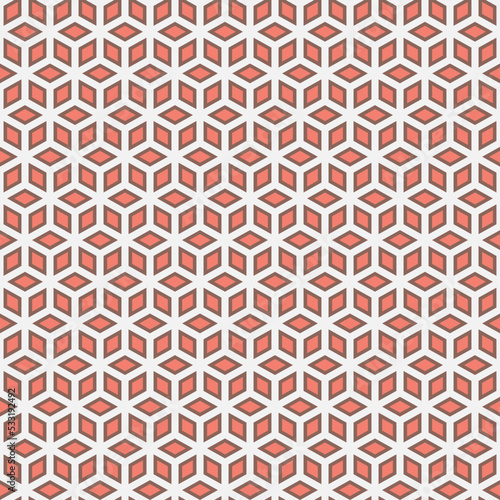 Modern stylish vector seamless geometric pattern design for printing and textile. Elegant repeat texture background of hexagons and rhombus shapes